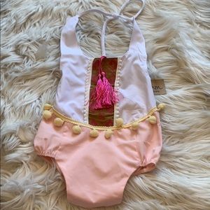 Catpapa Adorable Pink Fringe Pompom jumper 80 12M